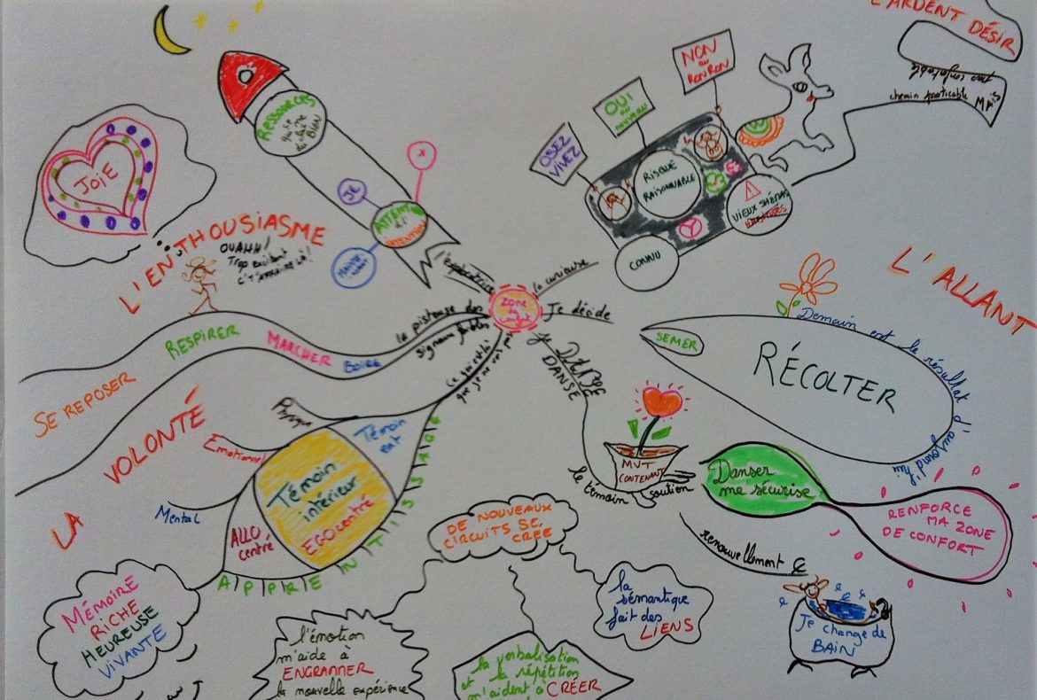 formation neurosciences, neurodanse, accomapgnement solo entrepreneur, life art process, art thérapie, danse thérapie, formation cerveau, processus de changement, Synthèse créative stage Life Art et Neurosciences,